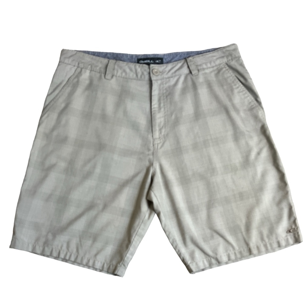 O’Neill Men's Tan Casual‎ Plaid Shorts Sz. 36